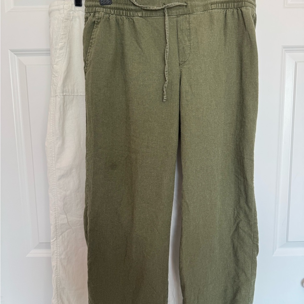 Bundle of 2 drawstring linen pants size large